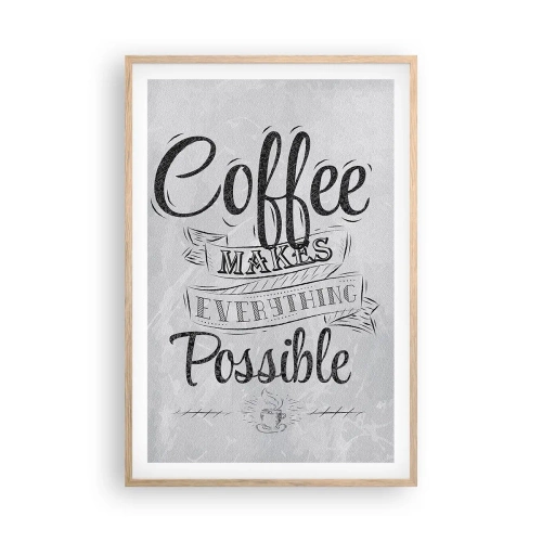 Poster in cornice rovere chiaro - Come non amare il caffè - 61x91 cm