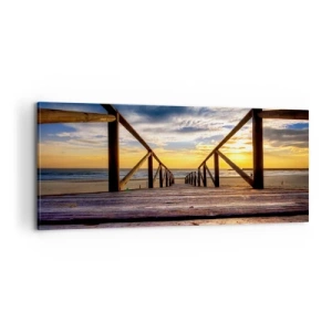 Quadro su tela - Stampe su Tela - Verso la spiaggia silenziosa al tramonto - 100x40 cm