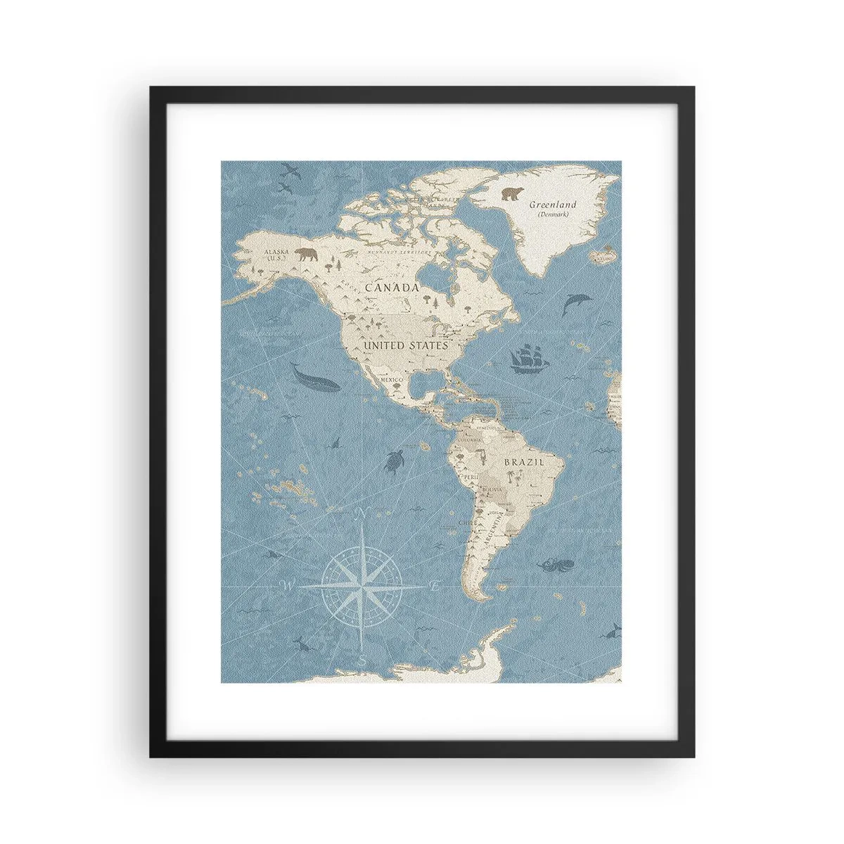 Poster in cornice nera - Il mondo a portata di mano - 40x50 cm