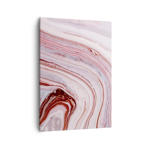 Quadro su tela - Stampe su Tela - Motivo astratto in rosa e bianco - 50x70cm - Dritto, poi a destra in basso - Decorazione murale moderna per soggiorno e camera da letto ARTTOR