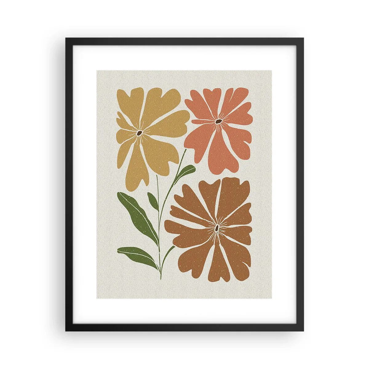 Poster in cornice nera - Natura e geometria - 40x50 cm