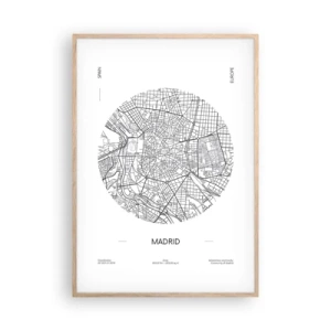 Poster in cornice rovere chiaro - Anatomia di Madrid - 70x100 cm