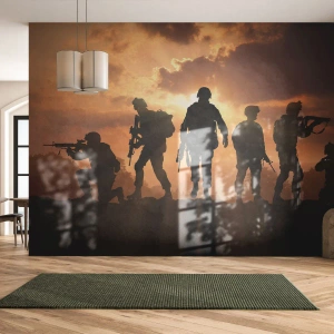 Fotomurali Premium Canvas - Brothers in arms - Militare, Soldato, Fucile - 350x256 cm