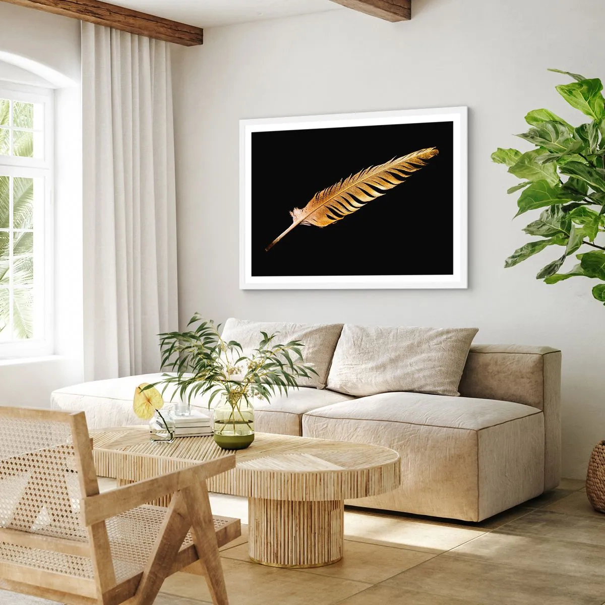 Poster in cornice bianca - Non una piuma qualsiasi.... - 91x61 cm