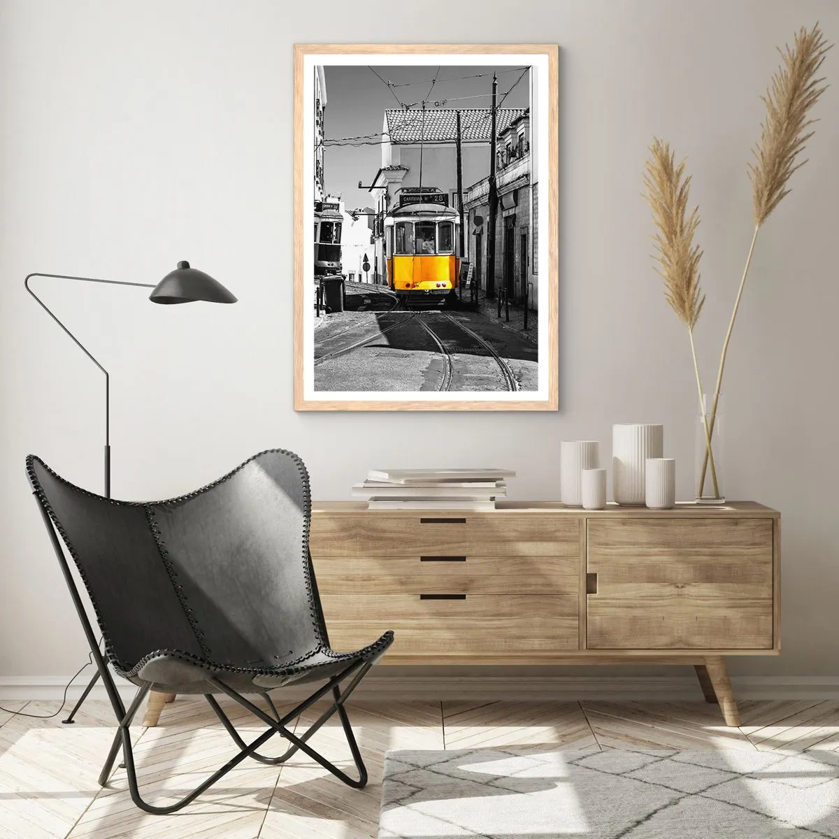 Poster in cornice rovere chiaro - Lo spirito di Lisbona - 70x100 cm