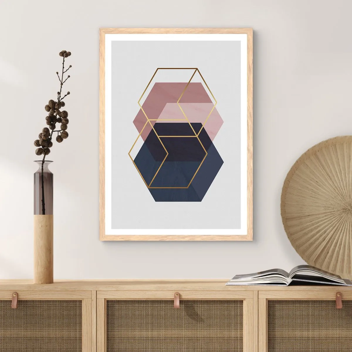 Poster in cornice rovere chiaro - La forza della semplicità - 50x70 cm