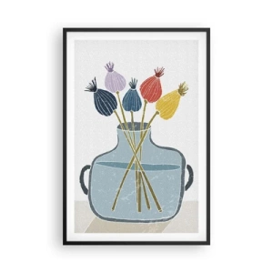 Poster in cornice nera - Il silenzio dei papaveri - 61x91 cm