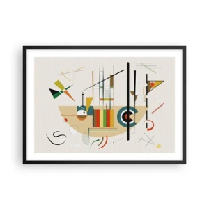 Poster in cornice nera - Astrazione colorata con forme geometriche - 70x50cm - E il mondo ride - Decorazione murale moderna per soggiorno e camera da letto ARTTOR