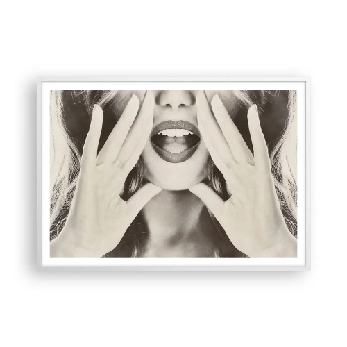 Poster in cornice bianca - Arrivo! - 100x70 cm