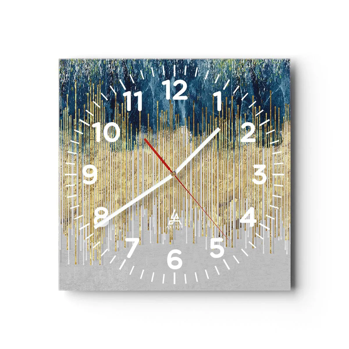 Orologio da parete - Orologio in Vetro - Confine dorato - 30x30 cm