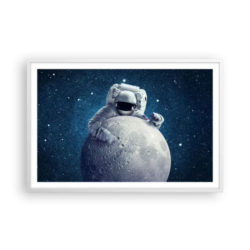 Poster in cornice bianca - Burlone spaziale - 91x61 cm