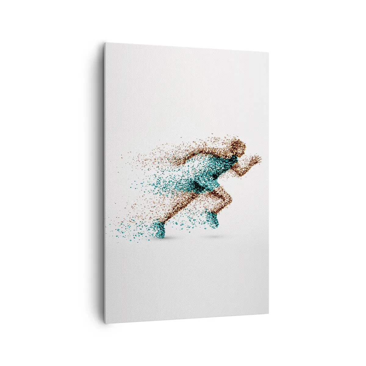 Quadro su tela - Stampe su Tela - Una figura dinamica di corridore composta da minuscole particelle - 80x120cm - La vita è una corsa - Decorazione murale moderna per soggiorno e camera da letto ARTTOR