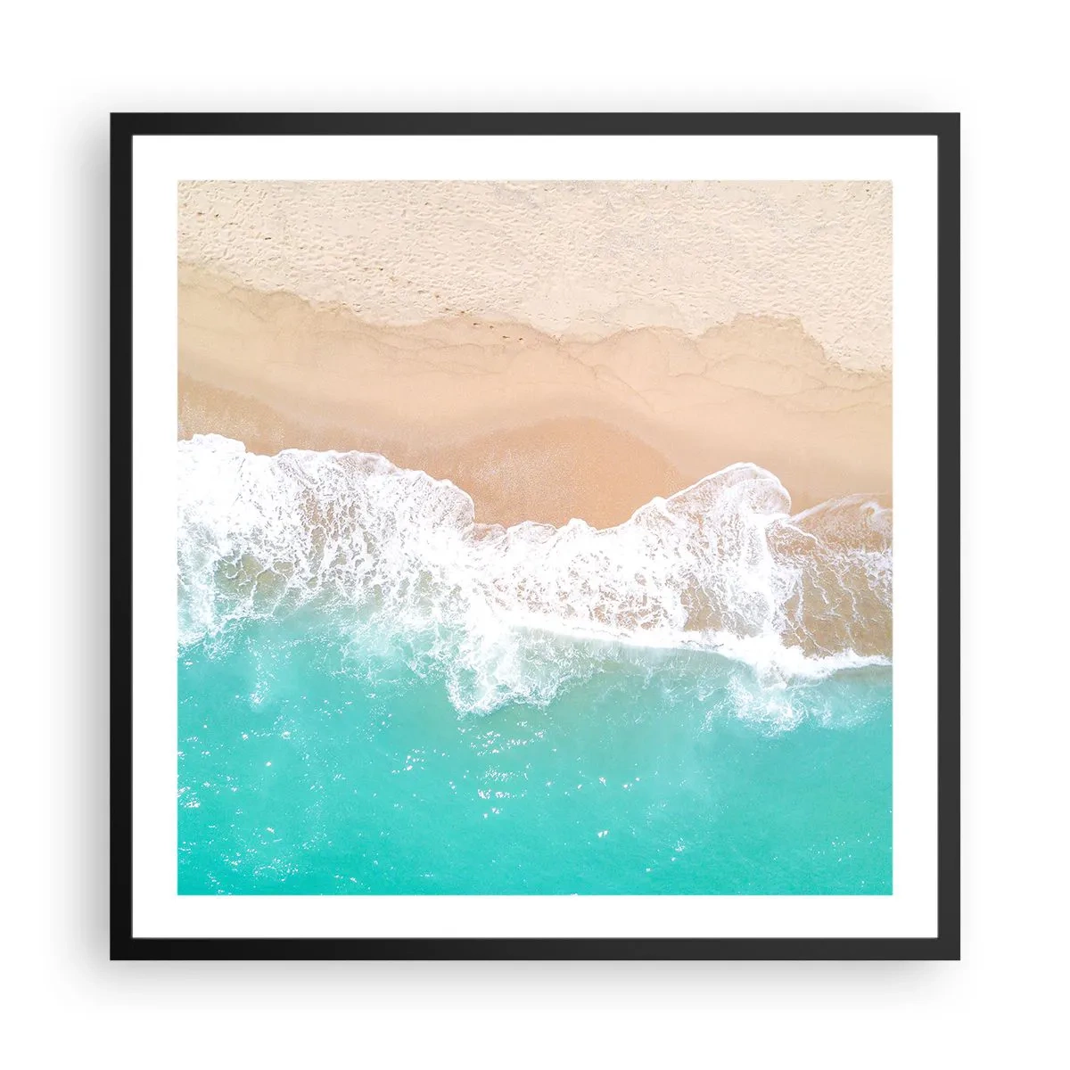 Poster in cornice nera - Un tocco carezzevole - 60x60 cm