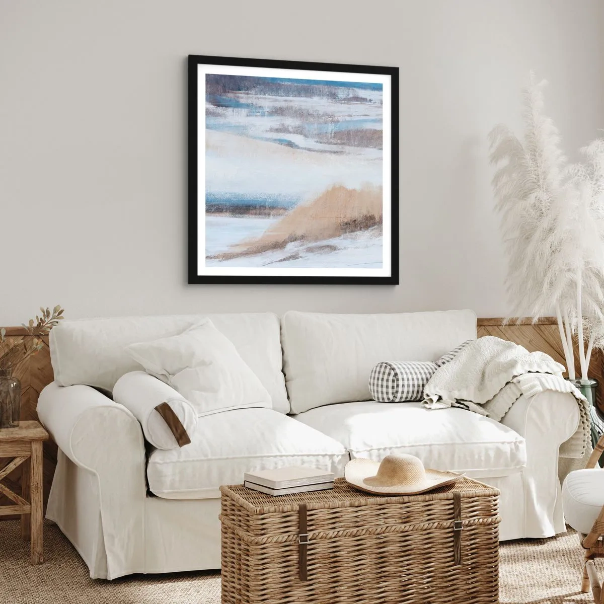 Poster in cornice nera - Composizione invernale - 50x50 cm