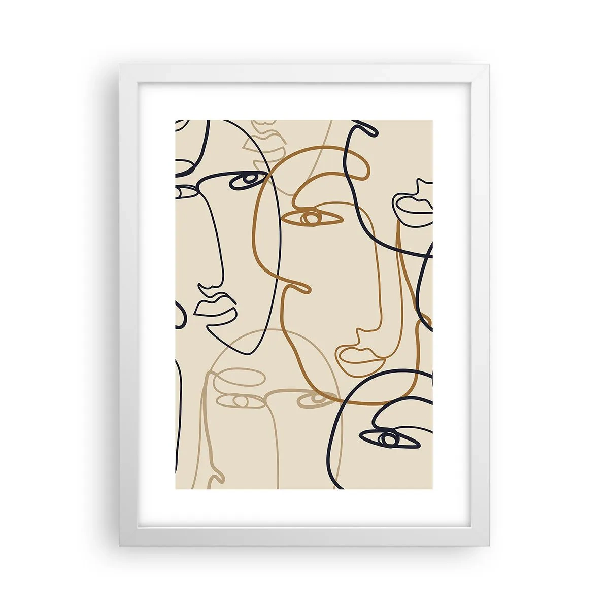 Poster in cornice bianca - Ritratto multiplo - 30x40 cm