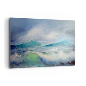 Quadro su tela - Stampe su Tela - Onde violente sull'oceano - 100x70cm - Il turbine ululò di trionfo... - Decorazione murale moderna per soggiorno e camera da letto ARTTOR