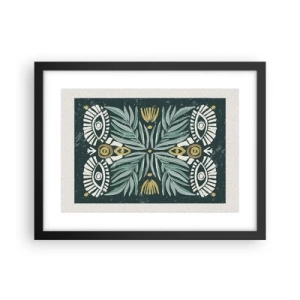 Poster in cornice nera - Geometrie di arte popolare - 40x30 cm