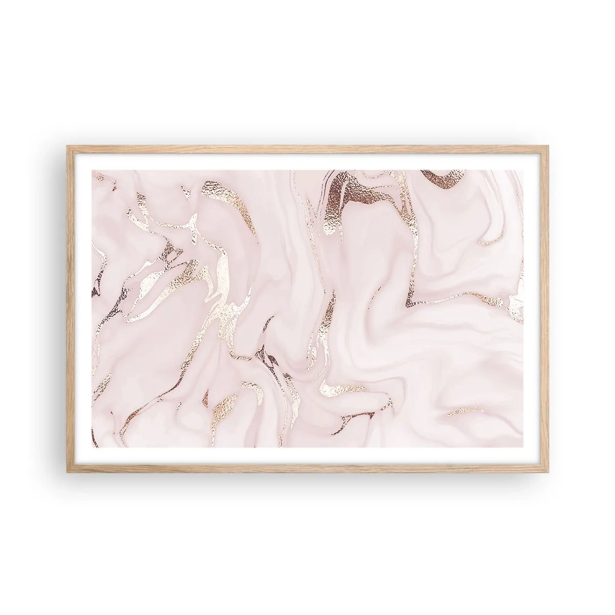 Poster in cornice rovere chiaro - Nella follia rosa - 91x61 cm