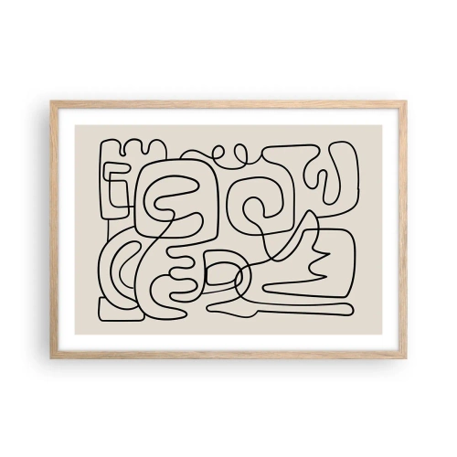 Poster in cornice rovere chiaro - Segui il percorso - 70x50 cm