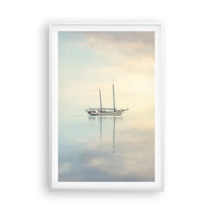 Poster in cornice bianca - Silenzio in mare - 61x91 cm