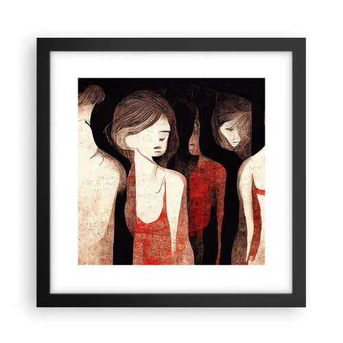 Poster in cornice nera - Madonne nell'oscurità - 30x30 cm