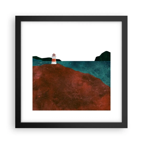 Poster in cornice nera - Contemplando il mare - 30x30 cm