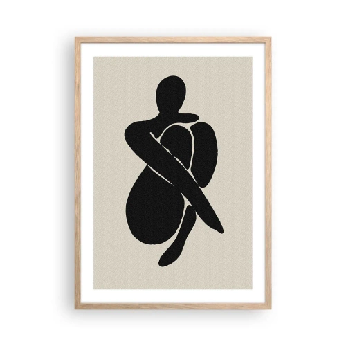 Poster in cornice rovere chiaro - Nelle proprie braccia - 50x70 cm