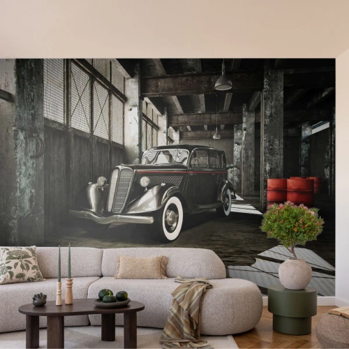 Fotomurali Standard Eco - L'eleganza eterna degli anni '30 - Settore automobilistico, Auto retrò, Magazzino di fabbrica - 300x210 cm