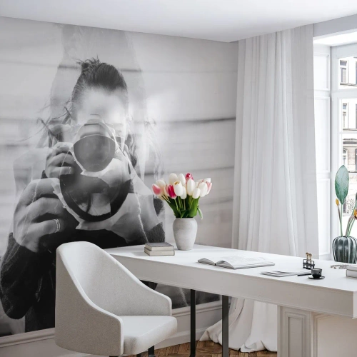 Fotomurali Premium Canvas - Il creatore e il materiale - Astrazione, Fotografo, Donna - 250x175 cm