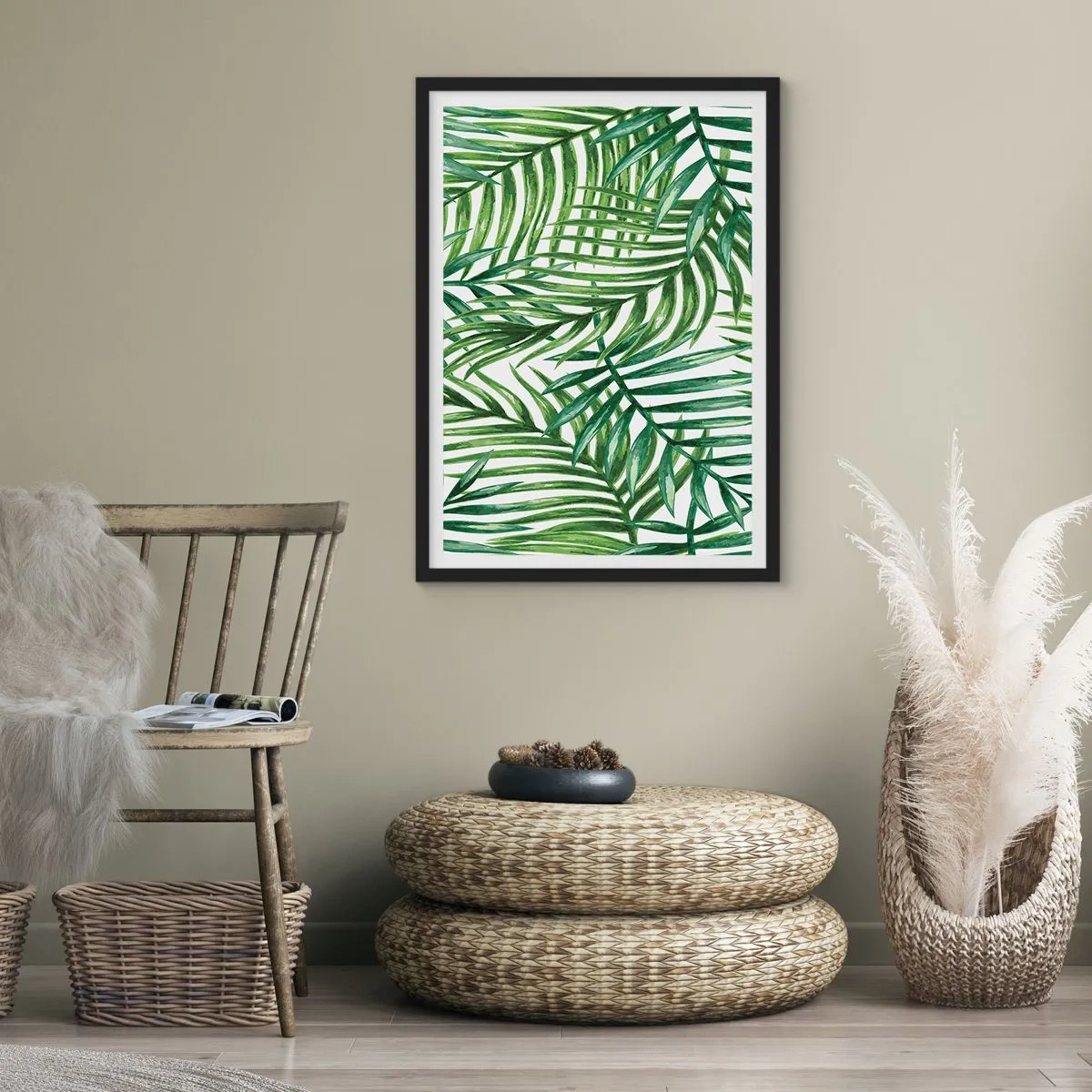 Poster in cornice nera - Sotto un baldacchino verde - 61x91 cm