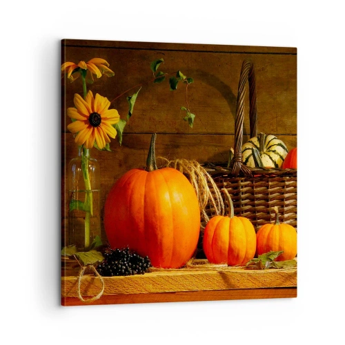 Quadro su tela - Stampe su Tela - Composizione rustica: i doni dell'autunno - 60x60 cm
