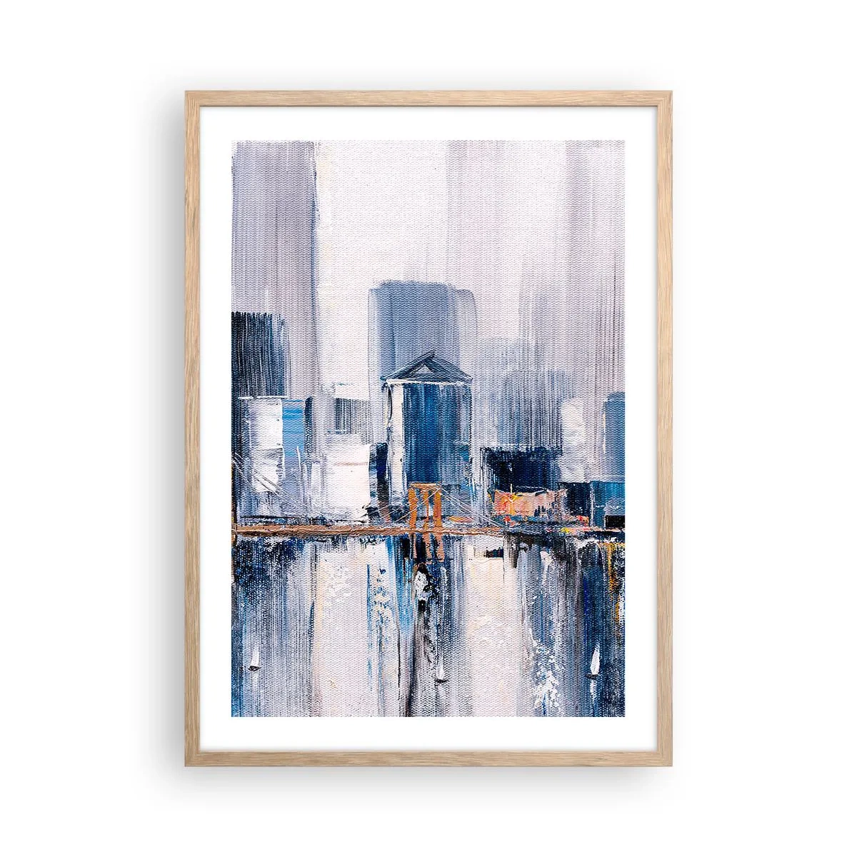 Poster in cornice rovere chiaro - Impressione di New York - 50x70 cm