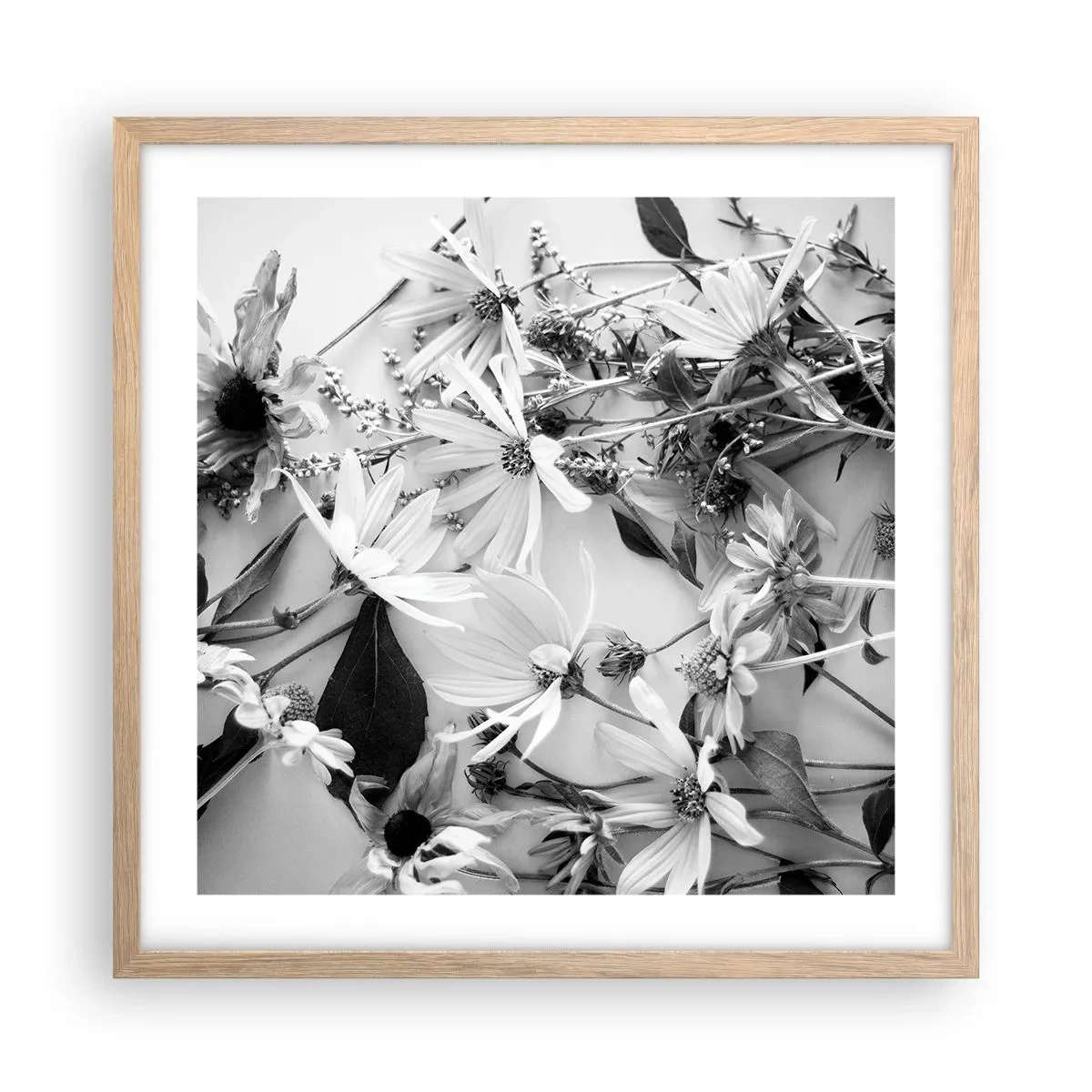 Poster in cornice rovere chiaro - Un non bouquet di fiori - 50x50 cm