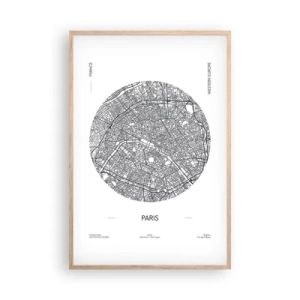 Poster in cornice rovere chiaro - Anatomia di Parigi - 61x91 cm