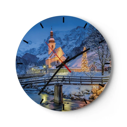 Orologio da parete - Orologio in Vetro - Lo spirito di Natale - 40x40 cm