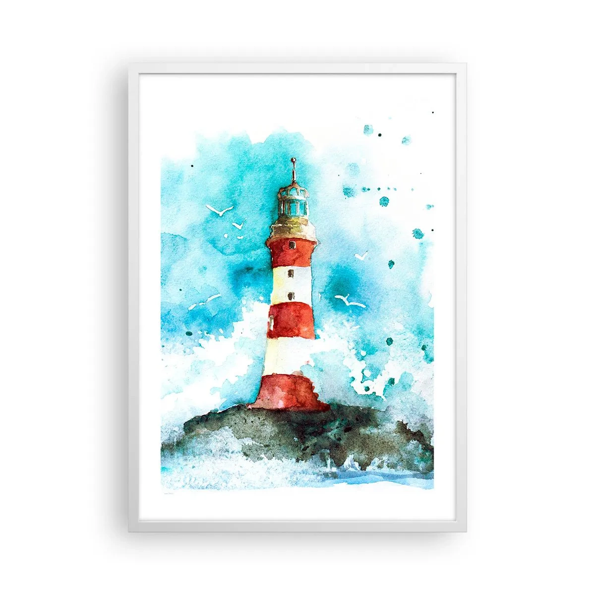 Poster in cornice bianca - L'unità dei quattro elementi - 50x70 cm