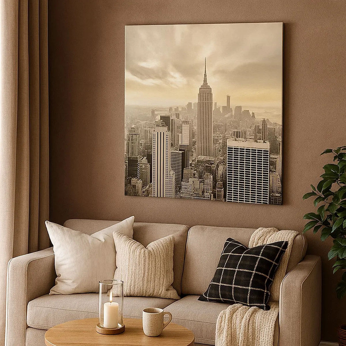 Quadro su tela - Stampe su Tela - New York in grigio - 30x30 cm