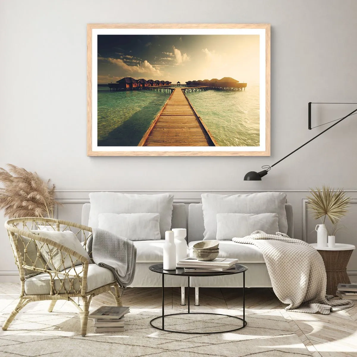 Poster in cornice rovere chiaro - Caldo invito - 100x70 cm