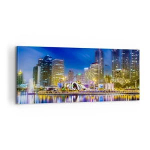 Quadro su tela - Stampe su Tela - Notte multicolore della metropoli - 100x40 cm