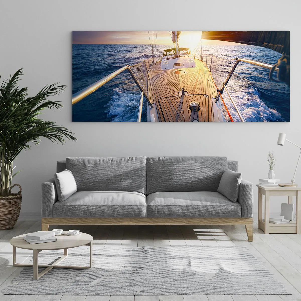 Quadro su vetro - Correndo sulle onde - 100x40 cm