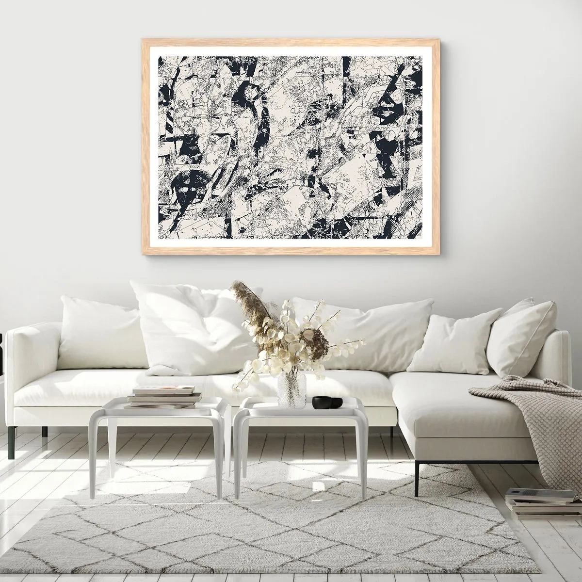 Poster in cornice rovere chiaro - La compenetrazione degli opposti - 100x70 cm