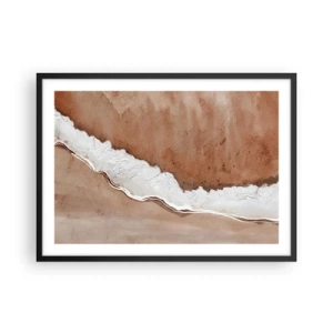 Poster in cornice nera - Texture sabbia con accenti bianchi - 70x50cm - Nei colori della terra - Decorazione murale moderna per soggiorno e camera da letto ARTTOR