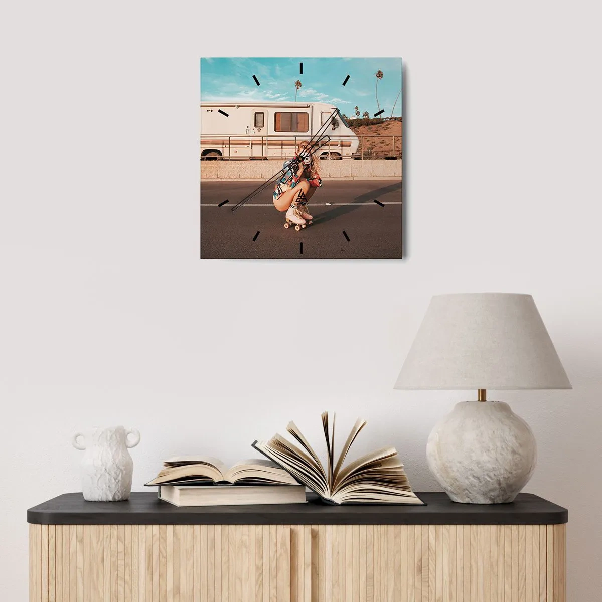 Orologio da parete - Orologio in Vetro - Sorridi per favore! - 40x40 cm