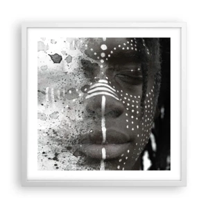 Poster in cornice bianca - Scopri lo spirito primordiale - 50x50 cm