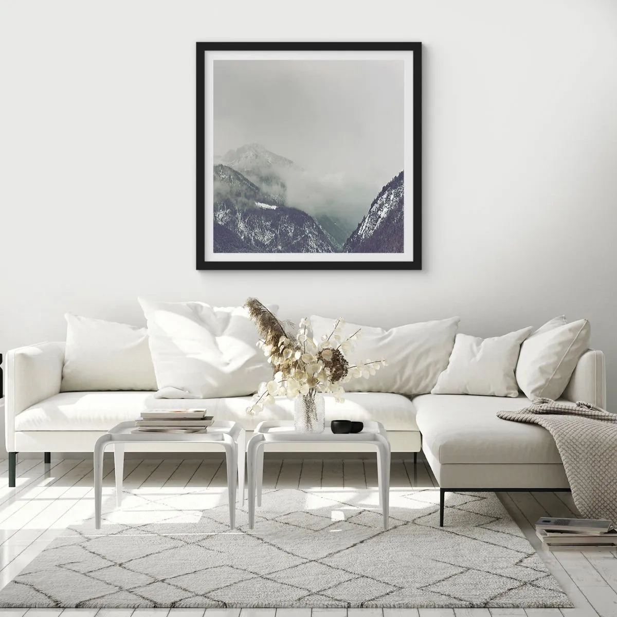 Poster in cornice nera - La valle delle nebbie - 40x40 cm