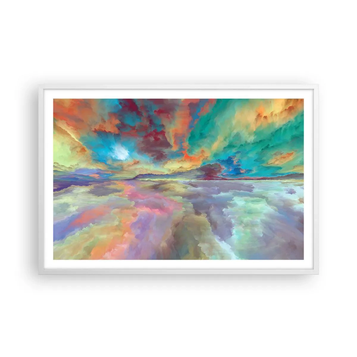 Poster in cornice bianca - Due cieli - 91x61 cm