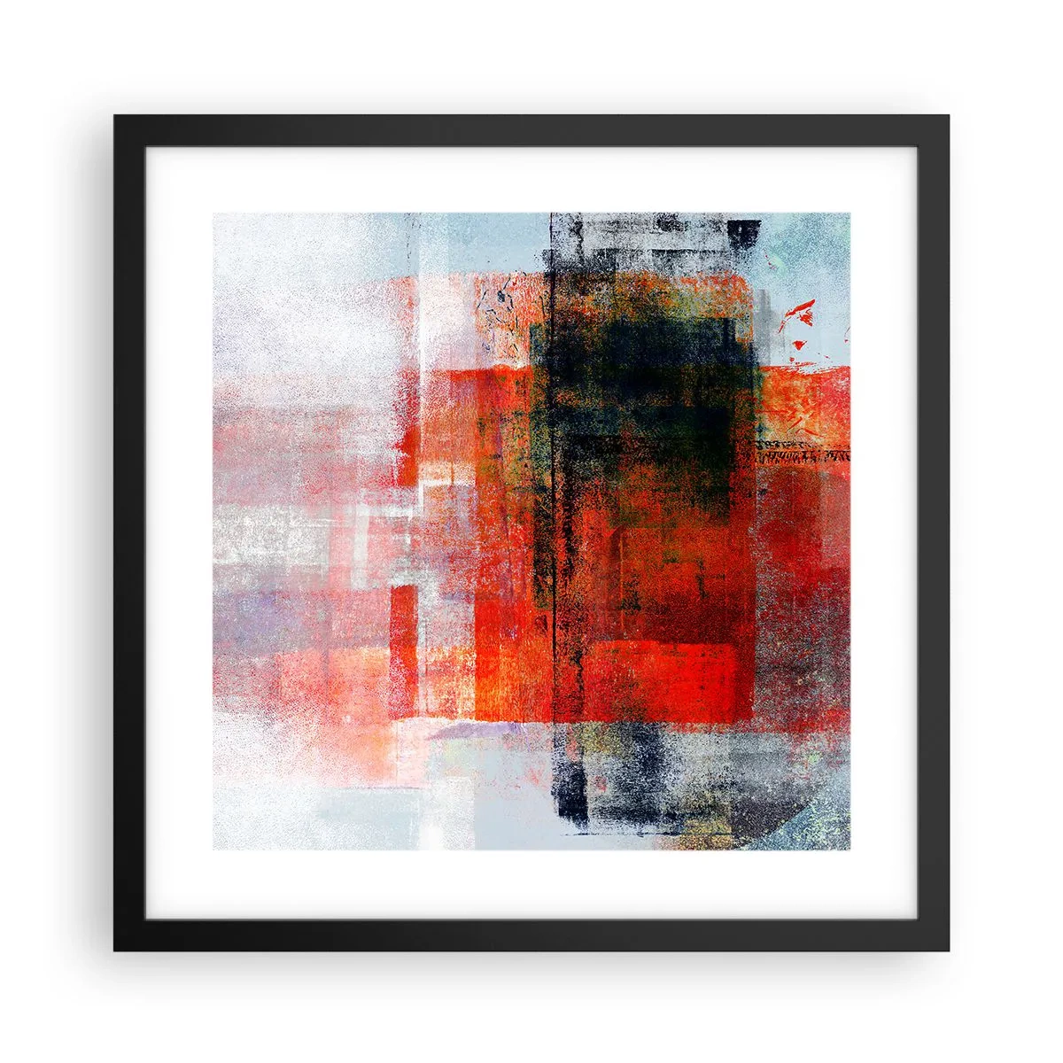 Poster in cornice nera - Composizione arroventata - 40x40 cm