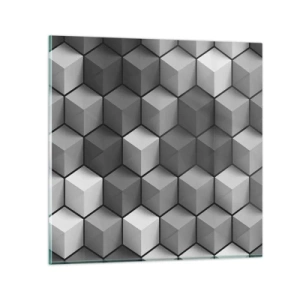 Quadro su vetro - Puzzle cubista - 70x70 cm