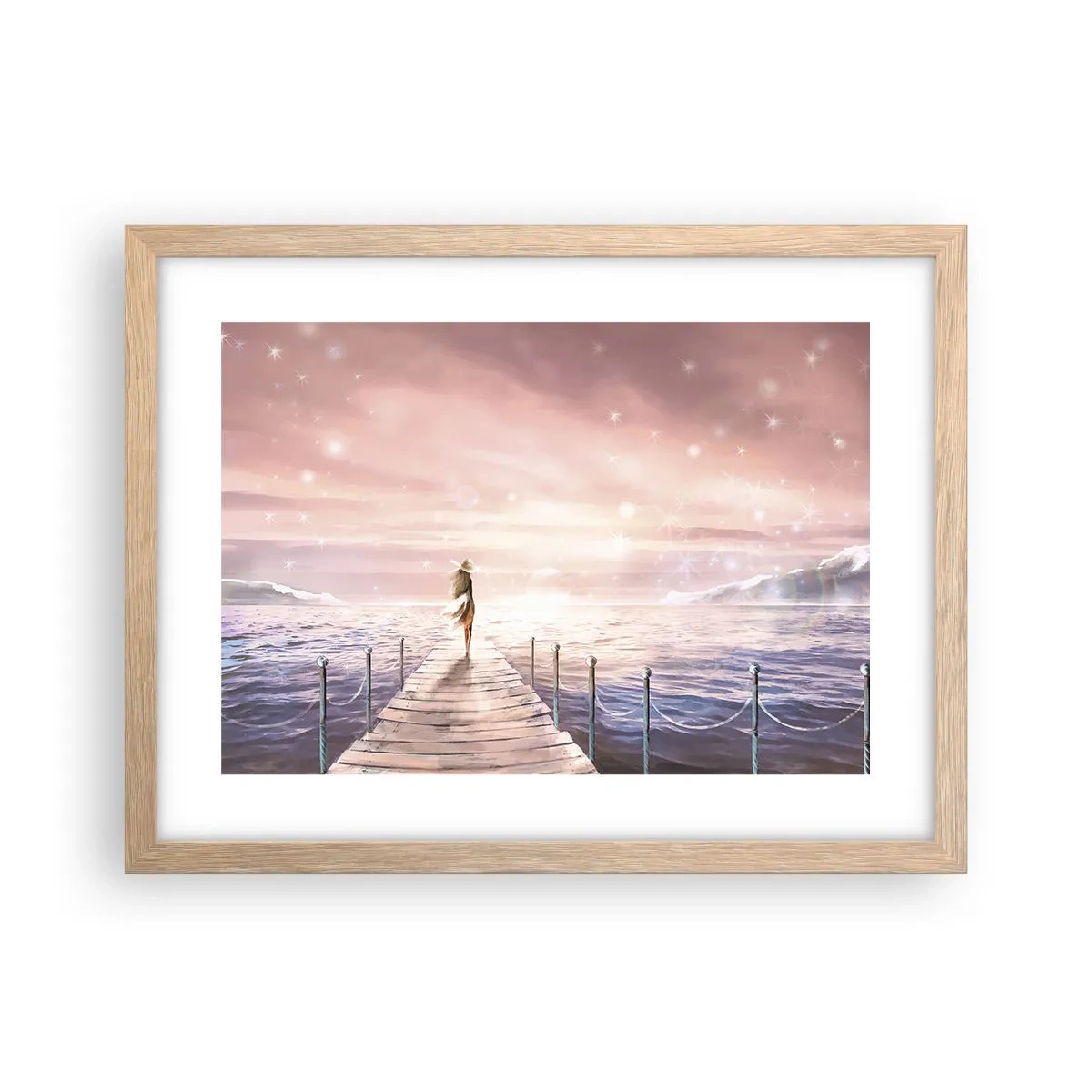 Poster in cornice rovere chiaro - Alla luce del sogno - 40x30 cm