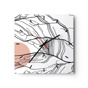 Orologio da parete - Orologio in Vetro - Linee minimaliste con accenti geometrici - 30x30cm - Nella rete dei rami - Decorazione murale moderna per soggiorno e camera da letto ARTTOR